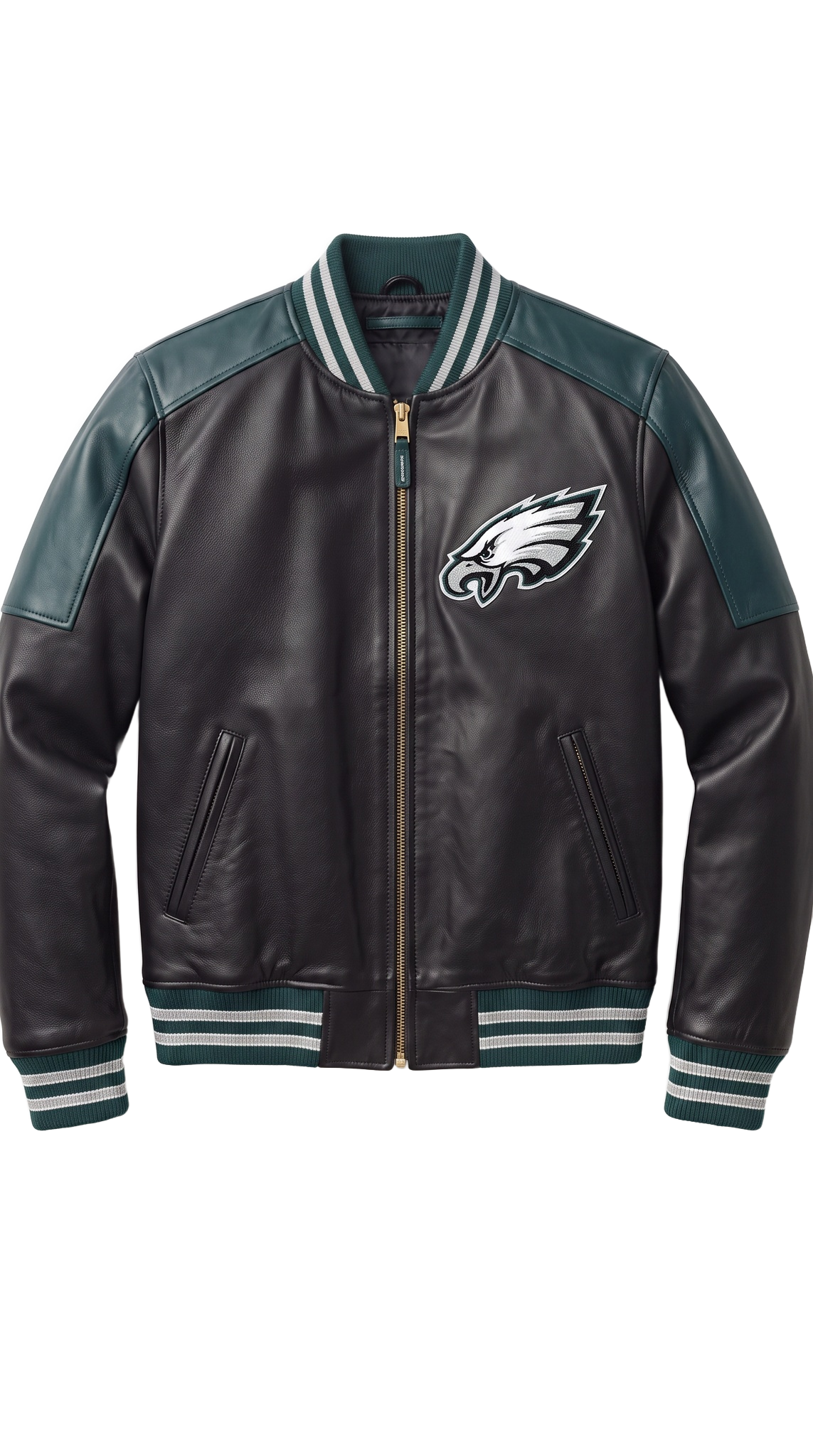 Philadelphia Eagles leather varsity jacket front