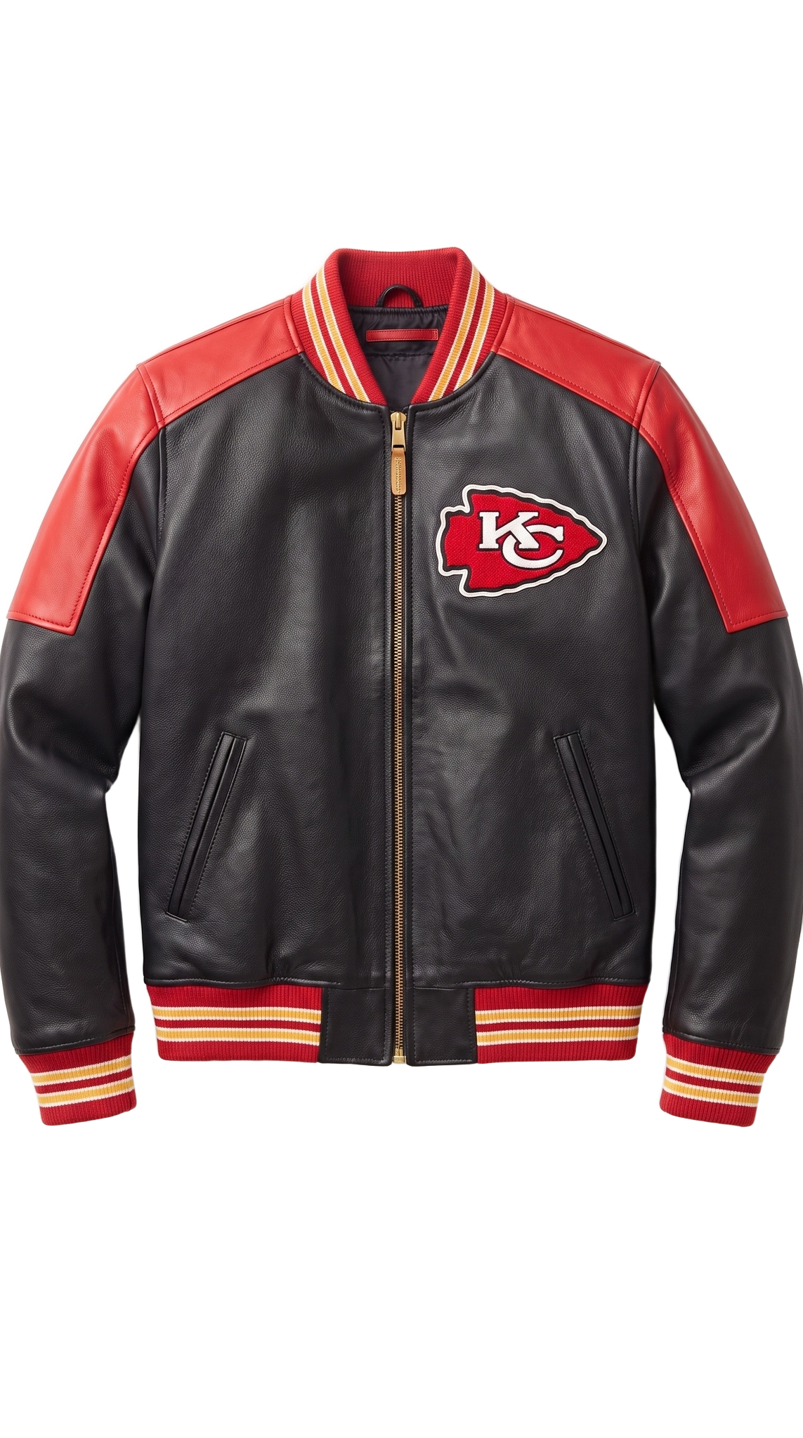 Kansas City Chiefs leather varsity jacket front