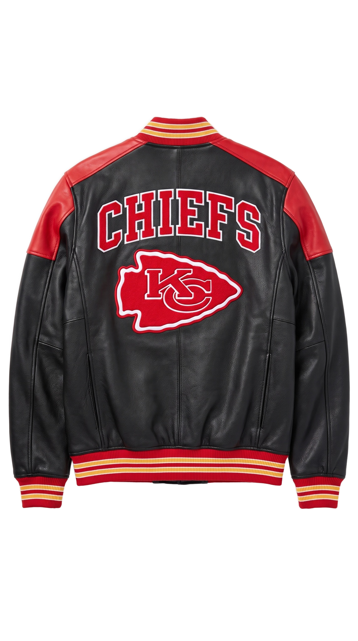 Kansas City Chiefs leather varsity jacket back