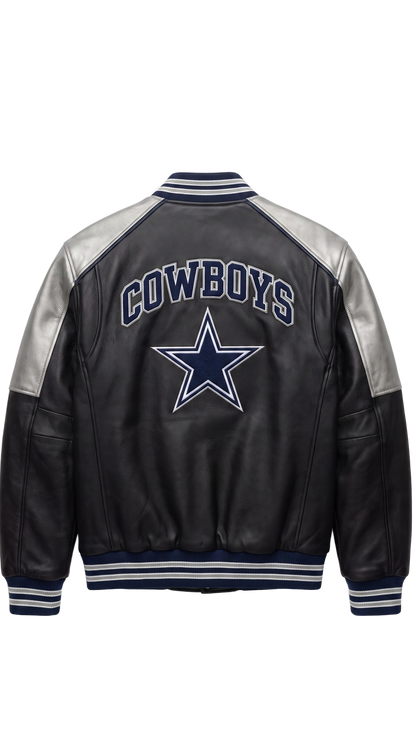 Dallas Cowboys leather varsity jacket back