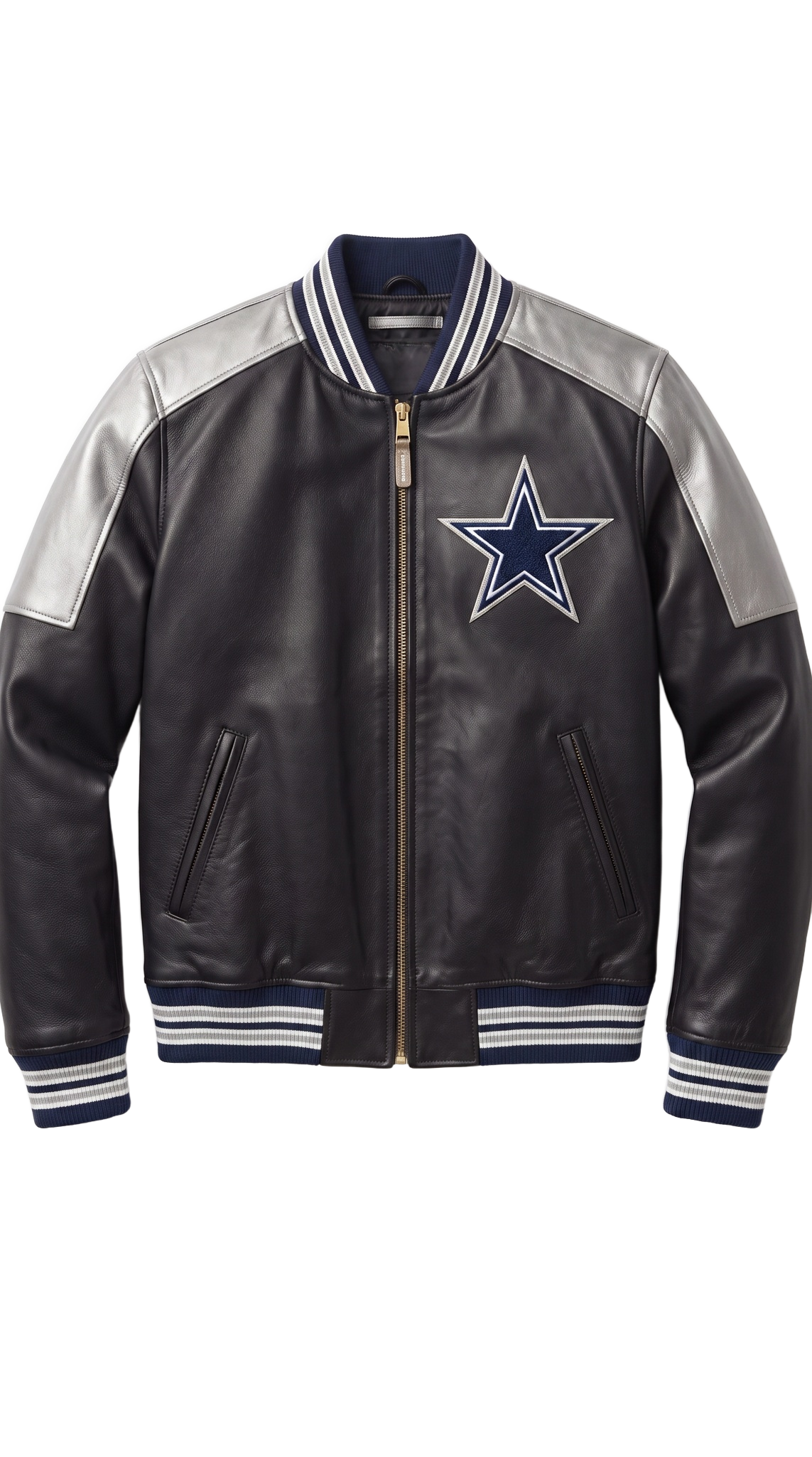 Dallas Cowboys leather varsity jacket front